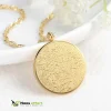 STAINLESS STEEL ROUND HOLY WORD PENDANT NECKLACE