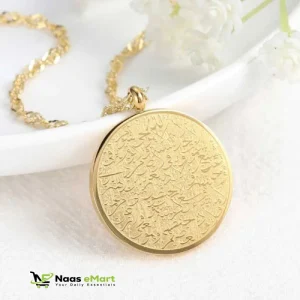 STAINLESS STEEL ROUND HOLY WORD PENDANT NECKLACE