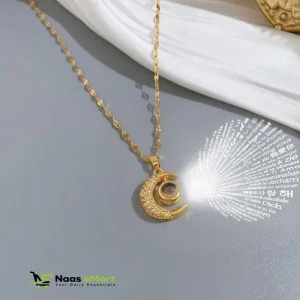 Moon Locket Necklace I love you 100 languages