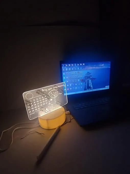 Calendar Message Board Night Light (with Pen)
