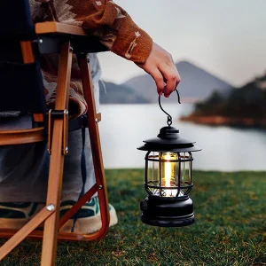Dimmable Vintage USB Rechargeable LED Harican Camping Lamp (Type C)