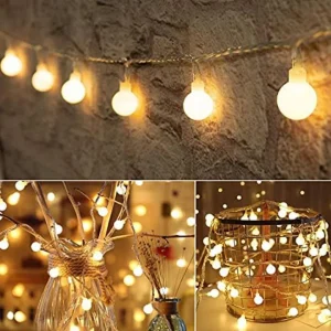 Snow Ball String Fairy Lights – Golden