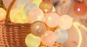 Cotton Multicolor Ball Fairy Lights