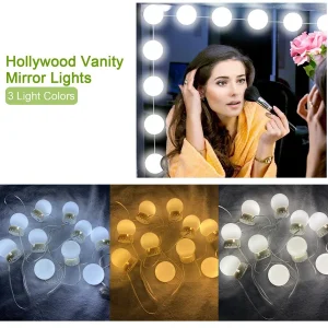Dressing Table Mirror Light, Super Bright 10 LED Lights – 3 Modes & USB Type