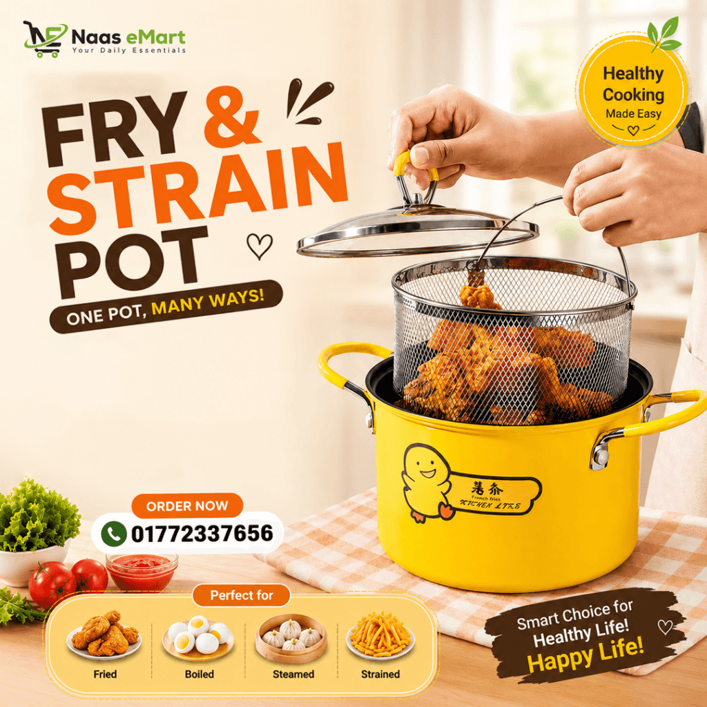 Stainless Steel Deep fryer pot with oil filter